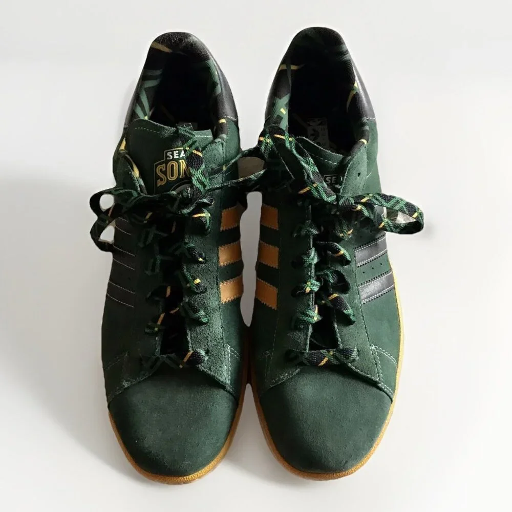 RARE Vintage Adidas Seattle Sonics NBA Series Originals Campus II US/13 UK/12.5‎
